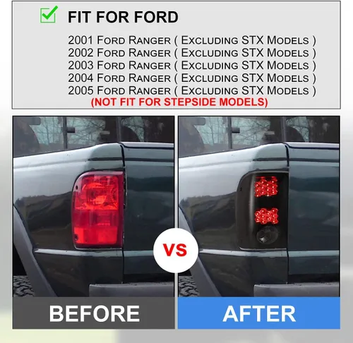 Miniatura 2 de Nixon Offroad Luces Traseras para Ford Ranger 2001 2002 2003 2004 2005, Faros Traseros LED, Ensamble de Luces Traseras de Coche, Reemplazo 1 Par