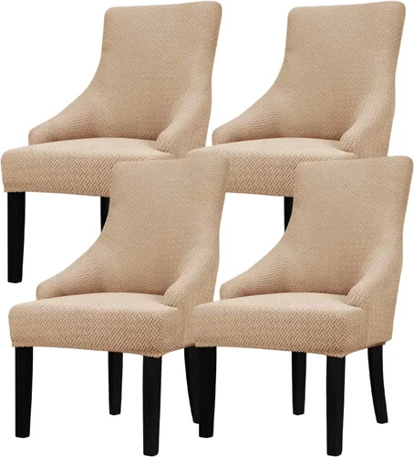 Miniatura 26 de Lellen Funda elástica de terciopelo para silla con respaldo de ala, funda protectora reutilizable para comedor, banquete, decoración del hogar, etc.