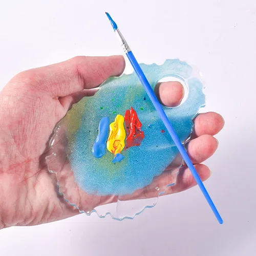 Miniatura 3 de Paleta de pintura para artistas, molde de silicona, posavasos de ágata, resina epoxi para hacer rebanadas de ágata, paleta de maquillaje, arte