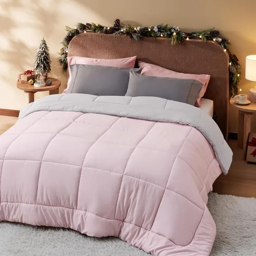 Miniatura 23 de Bedsure Edredones de edredón tamaño matrimonial, edredón acolchado alternativo, ultra suave y ligero, con 8 pestañas, lavable a máquina, 82 x 86