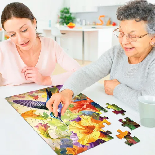 Miniatura 7 de Paquete de 6 rompecabezas grandes de 36 piezas para personas mayores, rompecabezas de demencia para adultos mayores, rompecabezas para adultos