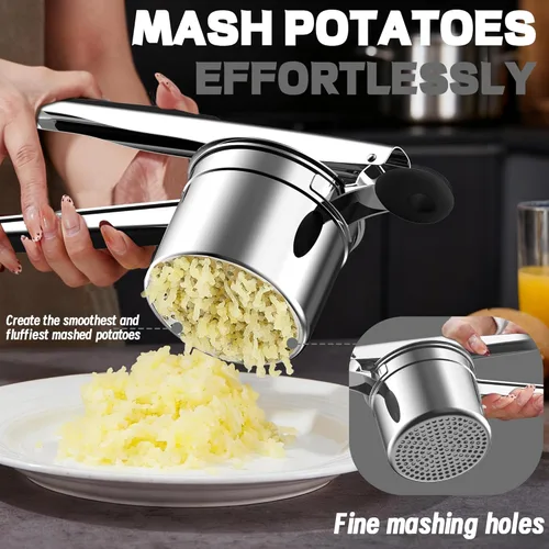 Miniatura 3 de Ricer grande de 15oz para puré de patatas, triturador de patatas de acero inoxidable 18/8 de alta resistencia para comida de bebé y spaetzle maker