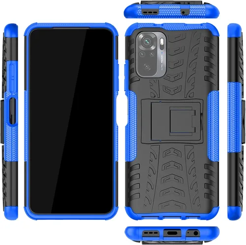 Miniatura 7 de Funda de teléfono para Xiaomi Redmi Note 10/10S 4G con protector de pantalla de vidrio templado y soporte Soporte Soporte duro resistente híbrido
