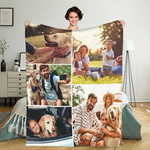 Miniatura 34 de Manta personalizada con texto de fotos, manta personalizada con mis propias fotos, manta conmemorativa personalizada para madres para mamá, papá