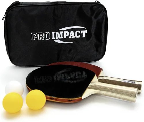 Miniatura 2 de Juego de ping-pong, 2 paletas de madera profesionales, 3 pelotas de tenis de mesa y estuche de transporte, kit de raqueta para interiores