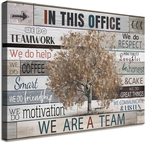 Miniatura 10 de SOOTHAN Arte de pared motivacional estético para oficina, mujeres, frases inspiradoras, lienzo, flores rústicas, libros, cuadro enmarcado