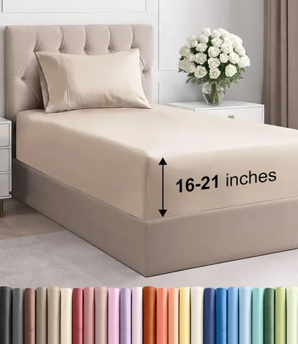 Miniatura 63 de Sábanas King divididas con bolsillos extra profundos, sábanas transpirables y refrescantes de 5 piezas, sábanas de lujo para hotel, suaves, sin 25