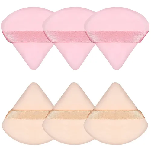 Miniatura 9 de 6 Piezas Borla de Polvo Triangular Esponja de Maquillaje Suave Borla de Maquillaje para Polvo Facial Base Cosmética Esponja Herramienta