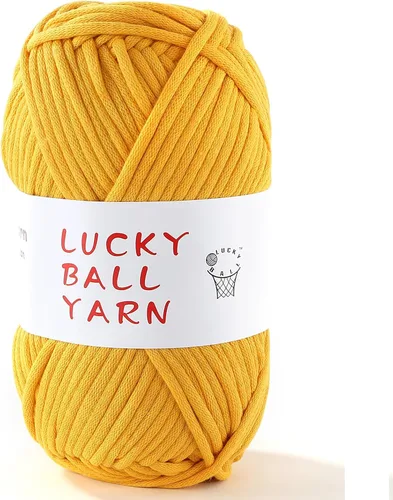 Miniatura 9 de LUCKY BALL Hilo para ganchillo, 3.53 oz/109 yardas, 70% algodón, 30% nailon, #5, hilo de tubo voluminoso para tejer, para bolsos, sombreros