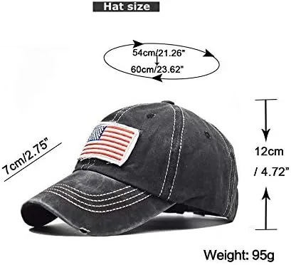 Miniatura 3 de Sombrero de cola de caballo desgastado para mujer, diseño de bandera americana, gorra de cola de caballo alta