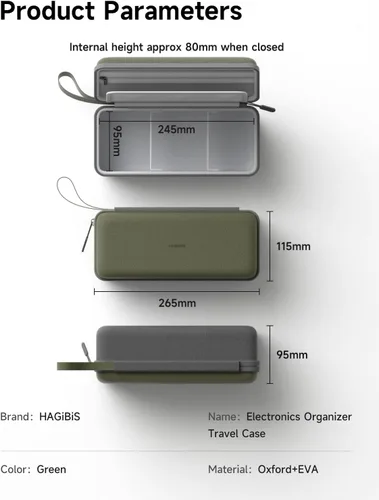 Miniatura 8 de Hagibis Organizador de artículos electrónicos, estuche de viaje organizador de cables, bolsa portátil impermeable para cable, cargador, banco
