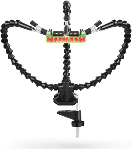 Miniatura 7 de Herramienta de soldadura de tercera mano, soporte para PCB, brazos flexibles, manos que ayudan a las manos, manualidades, joyería, pasatiempos