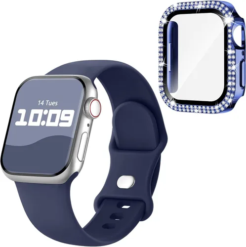 Miniatura 24 de Adorique 3-en-1 compatible con Apple Watch Band de 40 mm, 41 mm, 42 mm, 44 mm, 45 mm, 46 mm, correa deportiva de silicona suave para iWatch Series