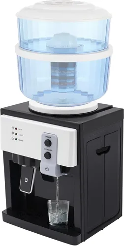 LYNICESHOP Dispensador de agua de encimera de carga superior, dispensador de agua fría caliente de 5 galones, dispensador de agua fría para