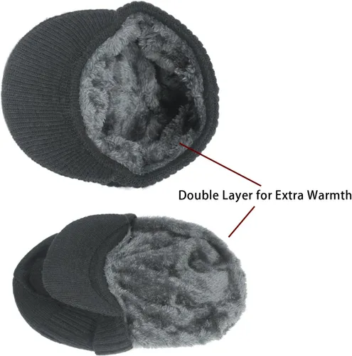 Miniatura 18 de Dahlia Gorro para hombre con visera - lana, sombrero de invierno con borde, forro polar