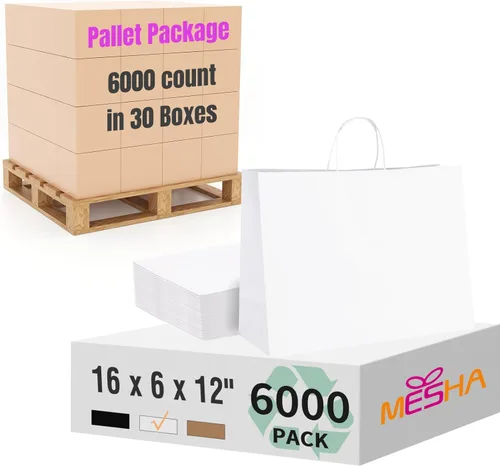 Miniatura 11 de MESHA Bolsas de regalo negras de 5.25 x 3.75 x 8 pulgadas, pequeñas bolsas de papel kraft con asas a granel, paquete de 100 para pequeñas empresas