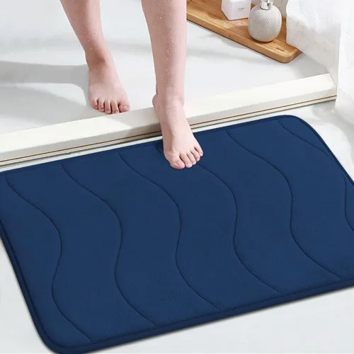 Miniatura 11 de Flamingo P Alfombra de Baño de Espuma Viscoelástica Tapetes de Baño Alfombra Antideslizante Absorbente de Agua para Ducha, 24x17 pulgadas, Verde Aqua