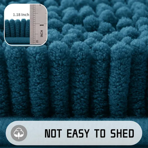 Miniatura 6 de Yimobra Alfombras lavables para baño, alfombra de baño de chenilla súper suave y absorbente para piso y alfombra, alfombra antideslizante de secado