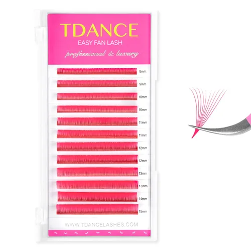 Miniatura 14 de TDANCE - Extensiones de pestañas con volumen y forma de abanico, rizado C CC D DD J B L, 0.03-0.12 mm de grosor, pestañas con volumen