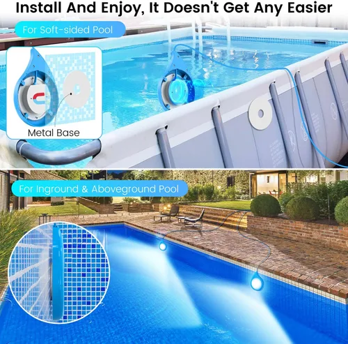 Miniatura 2 de LyLmLe Luces LED para piscina con control de aplicación, luz sumergible subacuática regulable RGB de 20 W con imanes, 800 lm, IP68 impermeable que