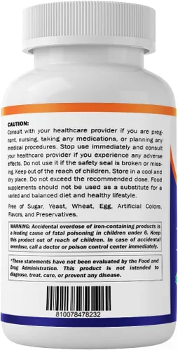 Miniatura 9 de Vitamatic Hierro quelado de 36 mg (de Ferrochel® Ferroso Bisglicinato Quelato) – No estreñimiento – 120 cápsulas vegetales – Sin OMG, sin gluten