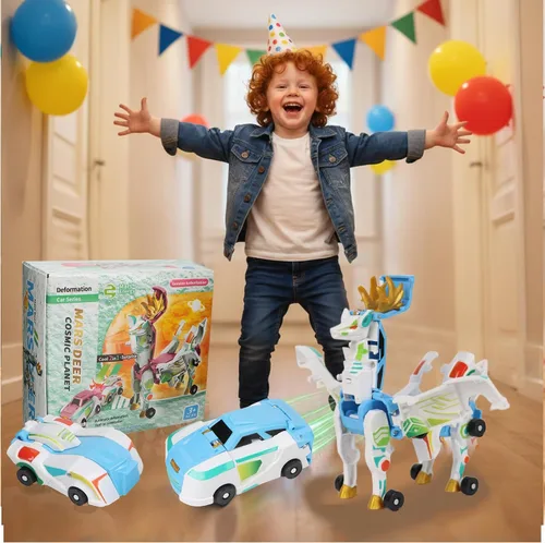 Miniatura 3 de Juguete de automóvil de dinosaurio que se transforma en colisión, 2 autos magnéticos que se transforman en juguetes de dinosaurio para niños, niñas