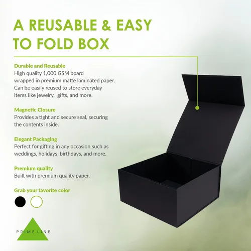 Miniatura 2 de Prime Line Packaging Cajas de regalo de Navidad, cajas de regalo navideñas con tapas para regalos, caja de regalo grande negra para envoltura