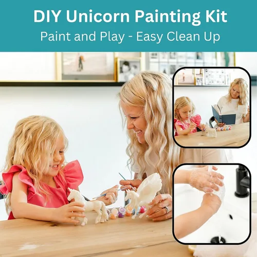 Miniatura 8 de Kit de pintura de unicornio de lujo para niñas, con certificación STEM para niñas de 4 a 6 años en adelante, pinta tus propias artes y manualidades