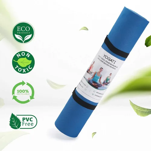 Miniatura 5 de YOGATI® Esterilla de Yoga con Correa con Líneas de Alineación. Esterilla de Entrenamiento en Casa para Mujeres, Hombres y Niños. Esterilla de Yoga