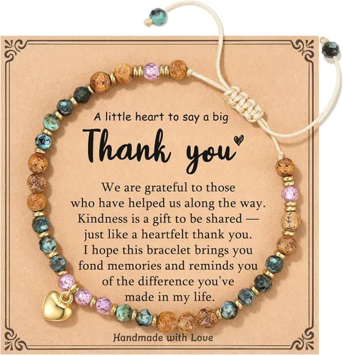 Miniatura 11 de HGDEER Regalos de cumpleaños para mujer, pulsera única de piedra natural, para mujeres, adolescentes, niñas, regalos de moda para amigas, mejores
