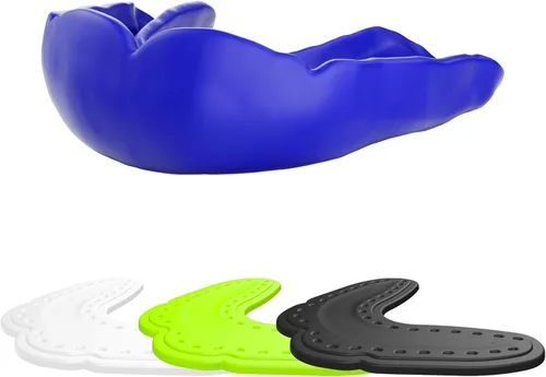 Miniatura 10 de Shock Doctor Protector bucal delgado de 0.094 in. Microfit para fútbol, hockey, lacrosse, béisbol, softbol, baloncesto y más. Jóvenes y adultos.