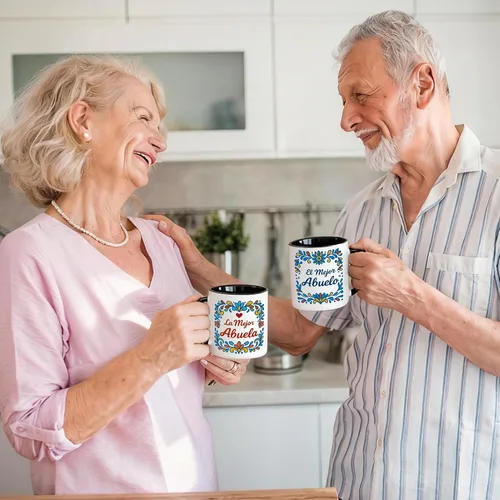 Miniatura 5 de Breezy Valley Regalos para abuelos españoles, tazas para la mejor abuela y abuelo, juego de tazas de café La Mejor Abuela y El Mejor Abuelo, Regalos
