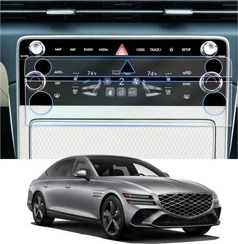 Miniatura 11 de CDEFG Protector de pantalla de vidrio para Genesis 2021 2022 de 14.5 pulgadas: pantalla de navegación para automóvil Protector de pantalla táctil