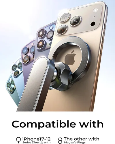 Miniatura 7 de LISEN para iPhone 17 Air para soporte de teléfono de coche Magsafe de 360 grados, soporte de tablero, soportes magnéticos para salpicadero de coche