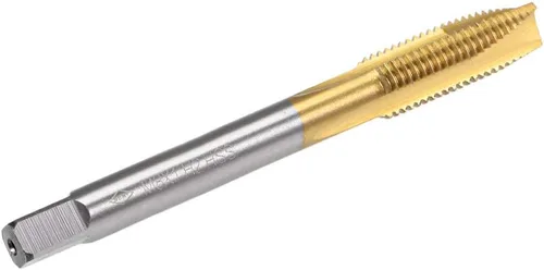 Miniatura 3 de uxcell Tapón de punta en espiral roscado M8 x 1 rosca, roscas de tierra H2 3 flautas, acero de alta velocidad HSS 6542, recubierto de titanio