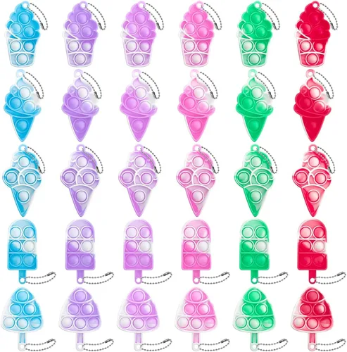 Miniatura 8 de Paquete de 24 huevos de Pascua precargados con mini llavero Pop Fidget, huevos de Pascua rellenos para niños y niñas, cesta de Pascua, regalos