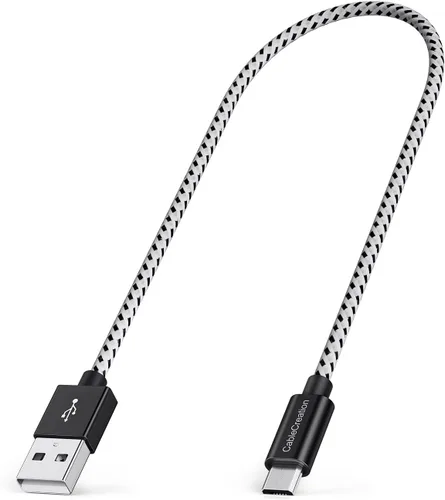 CableCreation [Paquete de 2 cables micro USB cortos de 1 pie, USB a micro USB, cable de carga corto con triple blindaje para Raspberry Pi Zero, TV