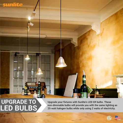 Miniatura 5 de Sunlite 41192 - Bombilla LED G9 con base de dos pines, 2 W (equivalente a halógeno de 25 W), 200 lúmenes, no regulable, 30 K, blanco cálido, paquete