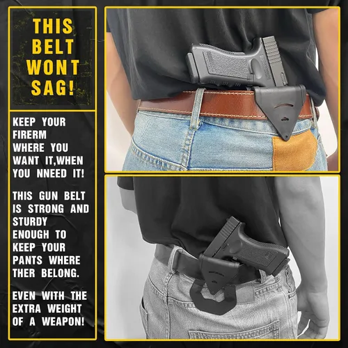 Miniatura 4 de Leather Gun Belt for Men - 1.5" Concealed Carry Belt - Heavy Duty & Durable