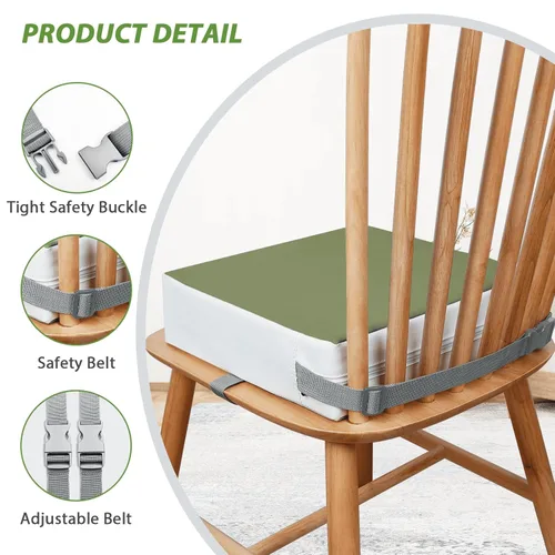 Miniatura 2 de Asiento elevador para mesa – PU impermeable fuerte apoyo asiento elevador para mesa de comedor, silla elevadora portátil con correas elásticas Verde