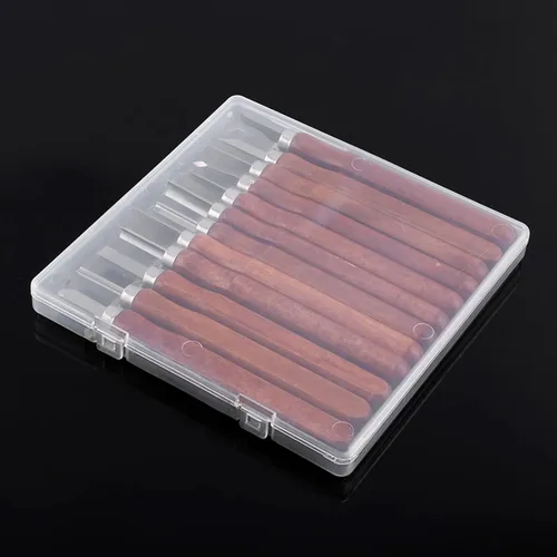 Miniatura 4 de XiBany Juego de cuchillos de corte de madera de 12 uds., cinceles de tallado de madera a mano para carpintería, herramientas de bricolaje