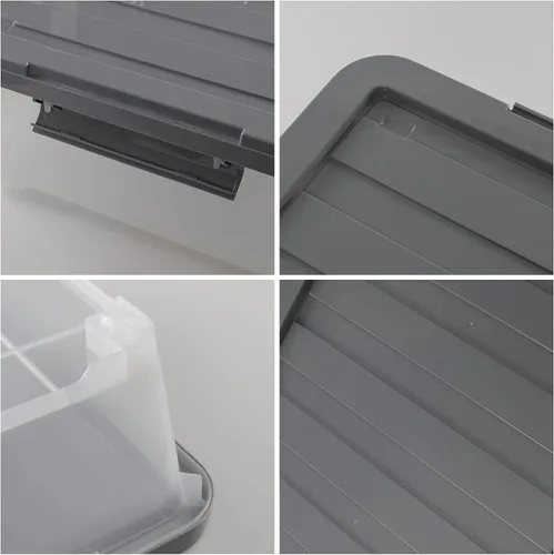 Miniatura 3 de 4 paquetes de cajas de almacenamiento debajo de la cama de 40 cuartos de galón, de plástico transparente debajo de la cama Plastic Underbed