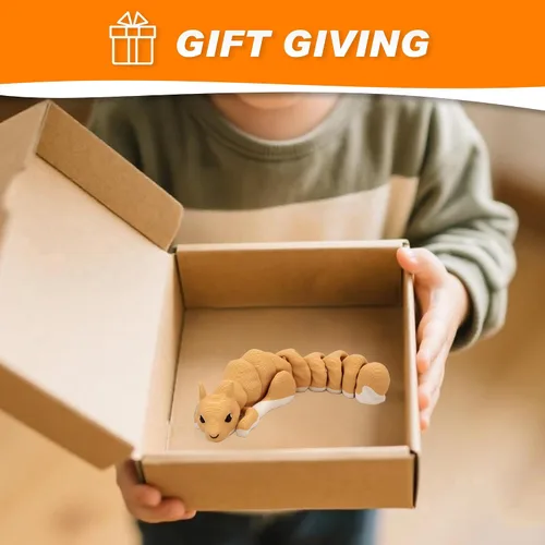 Miniatura 73 de Yipintang Criaturas Impresas en 3D Animales Flexibles - Juego de Animales Fidget de 7 Pulgadas para Decoración de Estantes (Pareja de León Adulto)