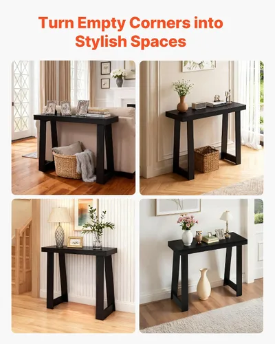 Miniatura 8 de VEVOR Mesa consola de 36 pulgadas, escritorio moderno detrás del sofá, escritorio de entrada rectangular de madera, soporte estrecho y largo