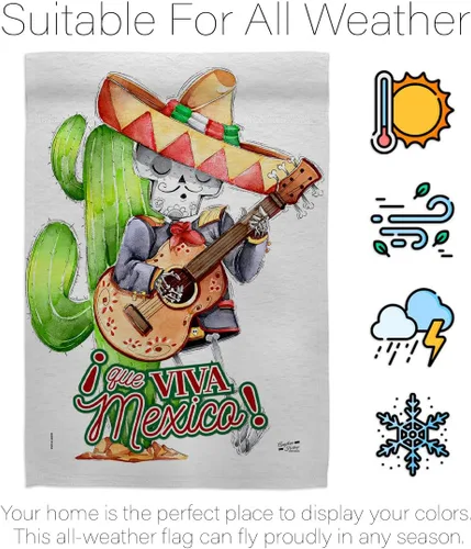 Miniatura 6 de Que Viva - Bandera de casa de México, fiesta de verano del Cinco de Mayo, cactus y piñata, sombrero para fiesta mexicana al aire libre, pancarta