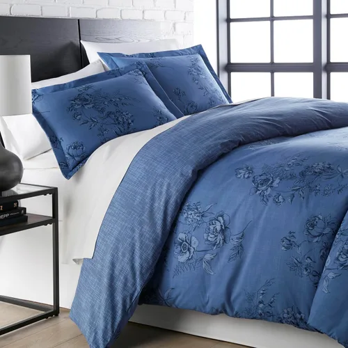 Miniatura 23 de Southshore Fine Living, Inc. Juego de edredón costero individual XL, edredón de plumón alternativo a rayas azules, tamaño individual XL con funda