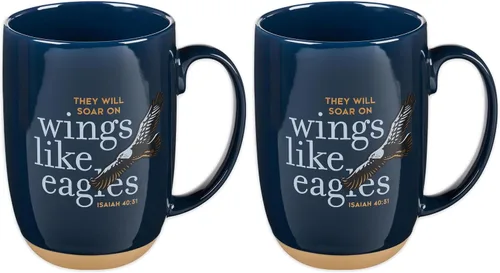 Miniatura 9 de Christian Art Gifts Taza de café de cerámica con base de arcilla blanca – 15 oz. Taza de café y té inspiradora sin plomo ni cadmio para hombres