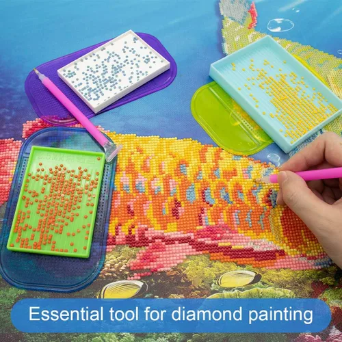 Miniatura 2 de 6 piezas de herramientas antideslizantes para pintura de arte de diamante, almohadilla de gel pegajosa, soporte universal antideslizante