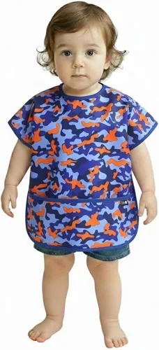 Miniatura 24 de Plie Short Sleeve Waterproof Bib for Toddlers – Easy Clean Feeding Apron for Mealtime, Daycare, Self-Feeding, Lightweight