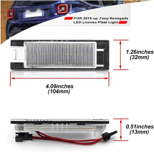 Miniatura 5 de Reemplazo de luz de matrícula LED para 2015 en adelante J'eep Renegade 6000 K xenón blanco llevó placa de matrícula luz trasera kit de lámpara